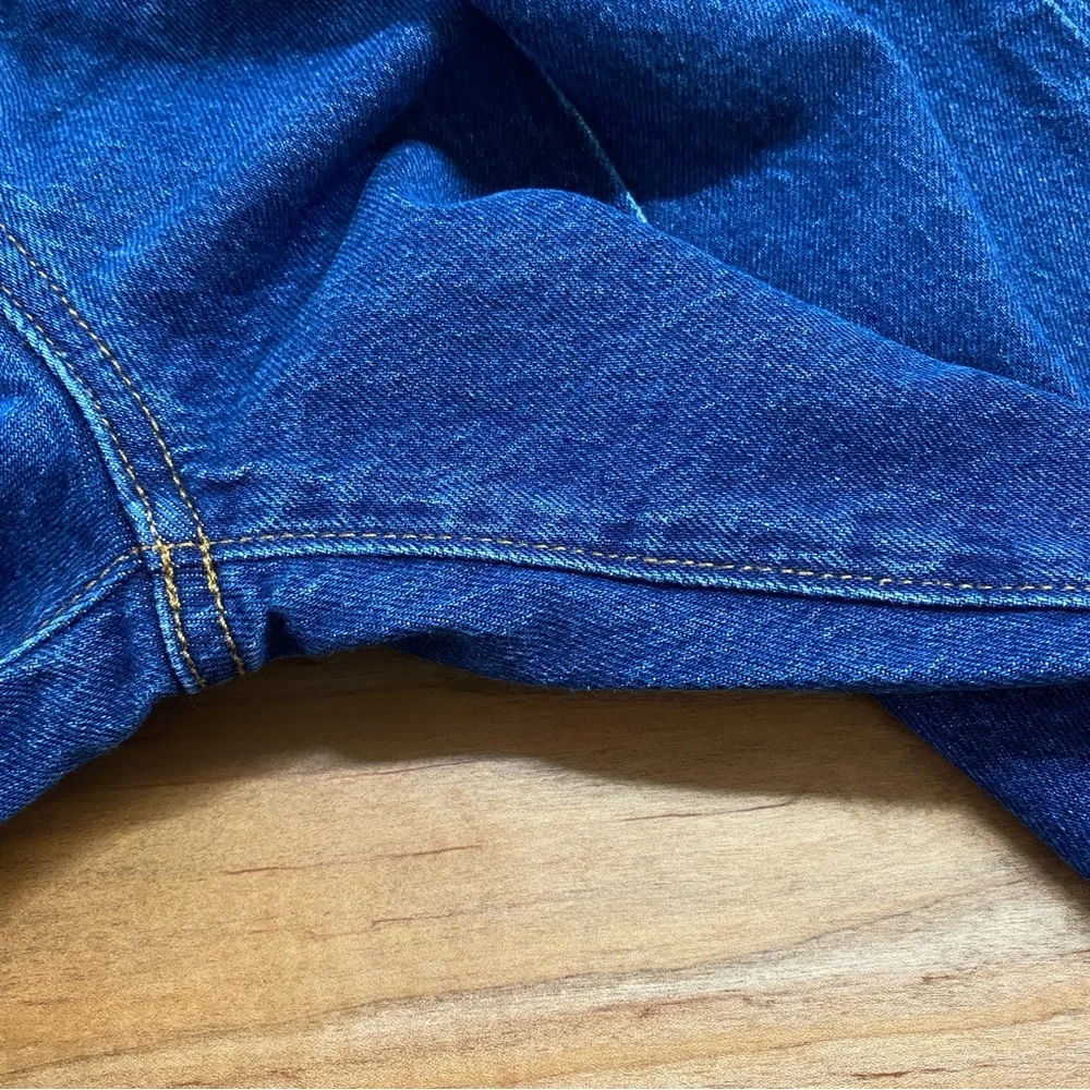 LOFT Pintucked High Rise Straight Jeans in Refined Dark Indigo Wash - Picture 10 of 11